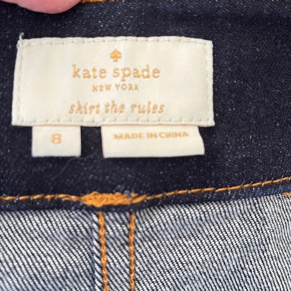 Kate Spade Broome Street Floral Embroidered Denim Button Up Skirt Size 8 - Picture 6 of 7